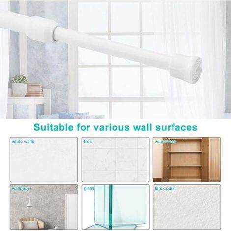 Lot de 2 ttringle rideau extensible 40 à 70 cm, tringle extensible sans percage, tringle rideau sans percage extensible, tringle a (1/4)