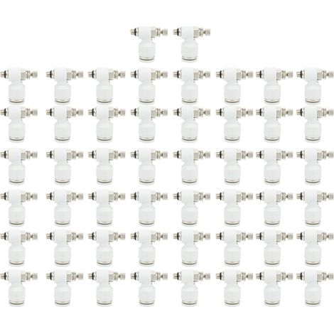 Vanne pneumatique blanche robuste pour contrôle de débit, raccord rapide SL6-M5, pack de 50 unités (1/5)