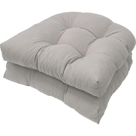 Lot de 2 coussins en forme de U pour canapé,coussin de chaise de rechange en rotin,coussin de siège en osier,coussin de chaise pour intérieur/extérieur,coussin de chaise de patio-Light Gray4848CM