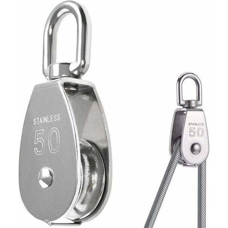 Einrollen-Drehrolle aus Edelstahl 304 M50, Tragfähigkeit 400 kg - Silver-Crezuo