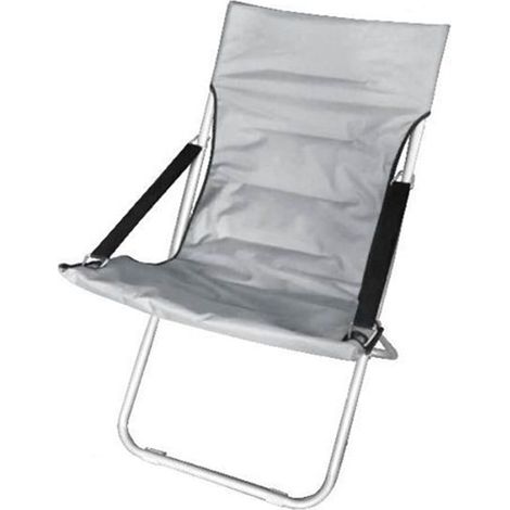 TrAdE Shop Traesio - Sedia Canapone In Poliestere Grigio Imbottita Pieghevole Sdraio Giardino Veranda 281027 - (1/4)