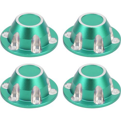 4Pièces Capuchon Anti-Poussière Jante Aluminium pour AXIAL 1/6 SCX6 JLU Voiture Radiocommandée Verte (1/5)