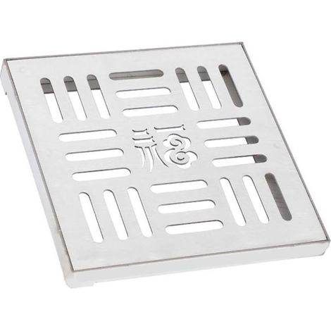 Grille d'évacuation en acier inoxydable, grille d'évacuation extérieure, siphon de sol carré 150/200/300 mm (1/4)