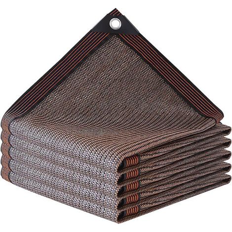 Voile d'ombrage perforée,filet pare-soleil anti-ultraviolet,effet d'ombrage à 90%,adapté au jardin de balcon,marron (Size: 35m)