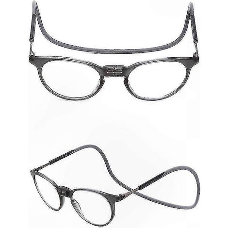 Lunettes de lecture magnétiques à tour de cou réglables, unisexes, télescopiques, rondes, portables et pliables (1/3)
