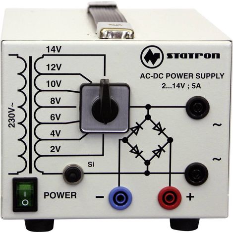 Statron 5359.3 Alimentatore da laboratorio regolabile 2 - 14 V/AC 5 A 75 W Num. uscite 2 x (1/2)