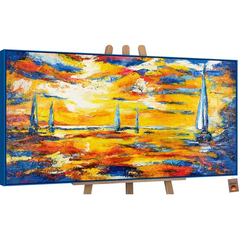 Gemälde Meer Mirage Rahmen Blau 120x60 cm (1/5)