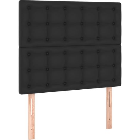 Maison Exclusive - Cabecero de cama negro 100x5x118/128 cm piel s