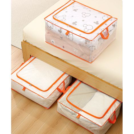Sac de rangement pour couette transparent imperméable anti‑poussière, poignées renforcées, pliable, plusieurs tailles disponibles, pour armoire, sous lit, chambre et lors de vos déménagements (1/5)
