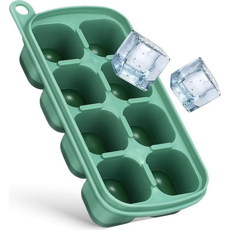 à Glaçons Sûr et Polyvalent Vert 8 Compartiments en Silicone avec (1/4)