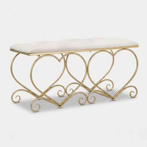 Bench heart crema cm 105x37,5x51,5 (1/5)