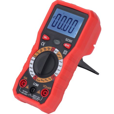 Hochpräzises, hintergrundbeleuchtetes Digitalmultimeter mit automatischer LED-Anzeige und AC/DC-Voltmeter mit roter Taschenlampe. (1/5)