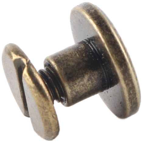 20 tornillos, tuercas, clavos y remaches de cabeza plana de cobre y latón con tapas de cuero (5 mm) (1/5)