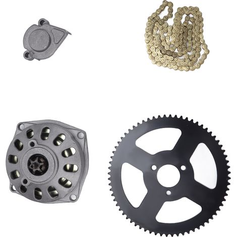 Jeu d'embrayage 6T cloche et pignon 68T couronne arrière chaîne 25H pour mini-moto 47cc 49cc quad ATV 2 temps (1/5)