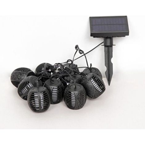 Guirlandes solaires d'extérieur, éclairage de flamme LED, lumières de jardin, jardin, fête, décoration d'halloween, lumières solaires imperméables (1/5)