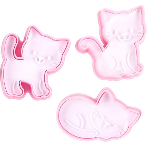 Set mit 3 katzenförmigen Ausstechformen, kreative Ausstechformen für selbstgemachtes Gebäck, Küchenzubehör. (1/5)