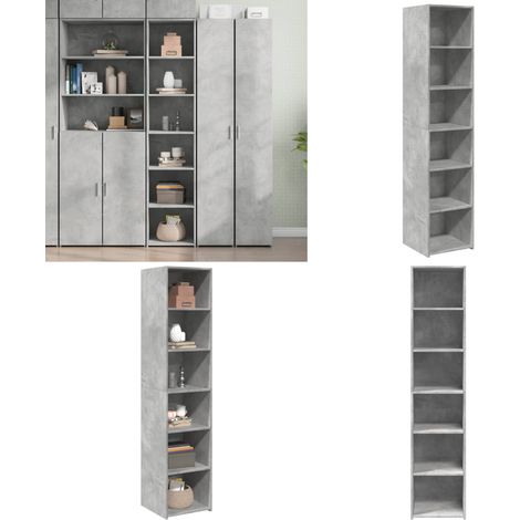 Highboard Betongrau 40x41x185 cm Holzwerkstoff - Sideboard - Hochschrank - Wohnzimmermöbel - Holzwerkstoffmöbel - Graue Möbel - Home & Living (1/5)