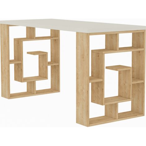 Holzschreibtisch "Maze" 140 x 60 x 75 cm - Weiß