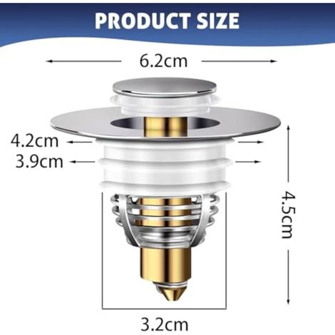 Bonde De Lavabo 2 Pièces, 32-42mm Bouchon Lavabo Universel, Accélère Le Drainage sans Colmatage Bouchon Baignoire pour Lavabo Cuisine (1/5)