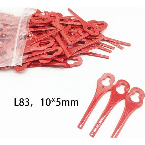 100 lame colorate in plastica per tosaerba, ideali per cortile, prato, giardino e tagliaerba, diametro 10,5 mm. (1/4)