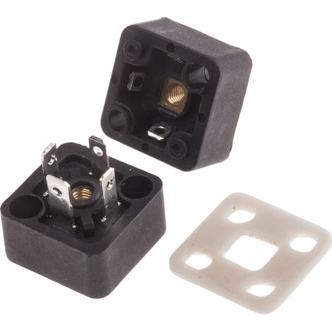 Connecteur pour électrovanne, Mâle, 3P+E, Traversant 10A, 250 V c.a. ( Prix pour Paquet de 5 )
