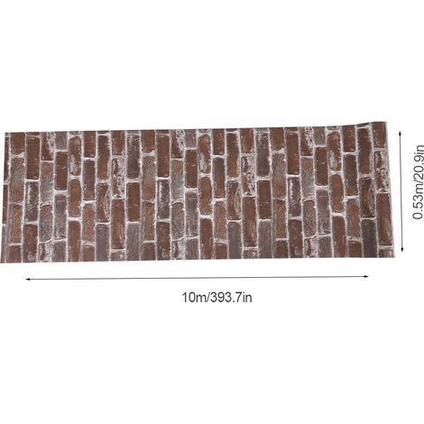 Papier peint vintage imitation brique 3D rustique, papier peint décoratif pour la maison, un café ou un bar, marron. (1/5)