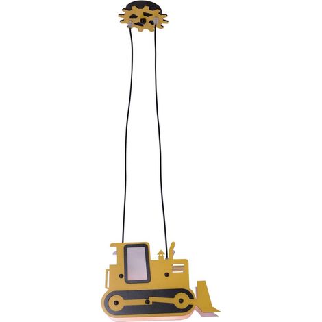 Suspension Luminaire pour Chambre d'Enfant Bulldozer en Bois MDF Peint Douille E27 - PANGIVO (1/3)