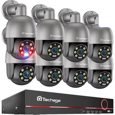 Sistema de cámaras de videovigilancia, 8 canales, resolución de 5 MP, 8 cámaras PTZ, No-a (1/2)