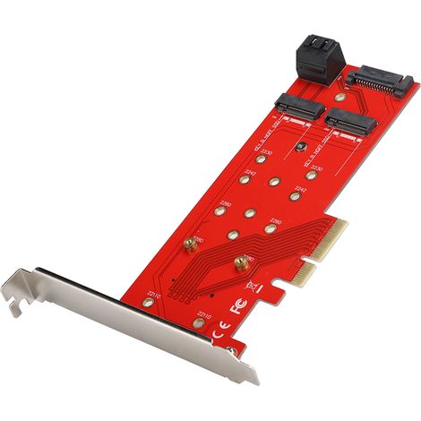 PCI-E 4X zu M.2 B/M KEY Adapterkarte mit mehreren Schnittstellen für verschiedene SSDs (1/5)