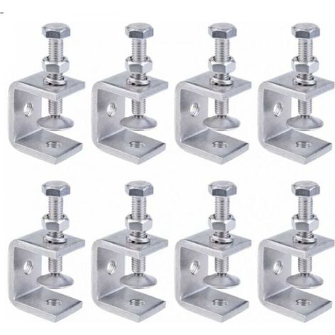 8 Pieces Heavy Duty 304 Stainless Steel C Clamps, Heavy Duty Stainless Steel Clamps for Woodworking, DIY and Repair (1/4)