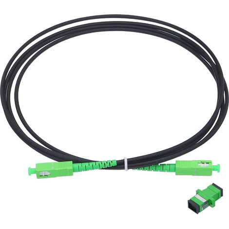 1pcs 6,6 Ft Simple Mode Simplex OS2 Fibre Optique Correctif Câble LSZH SC/Apc-SC/Apc Blindé Cavalier Optique Noir pour Fibre Optique LAN Réseaux avec Adaptateur (1/5)