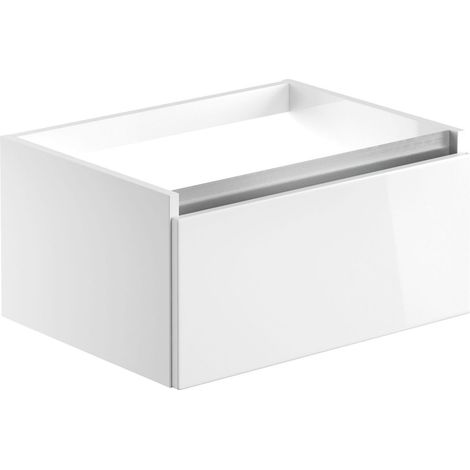 Signature Stockholm Wall Hung 1-Drawer Vanity Unit 600mm Wide - White Gloss (1/4)