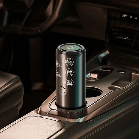 Machine à café portable électrique avec pression de 17 bar pour voyage, capsules et café moulu, rechargeable, design compact noir