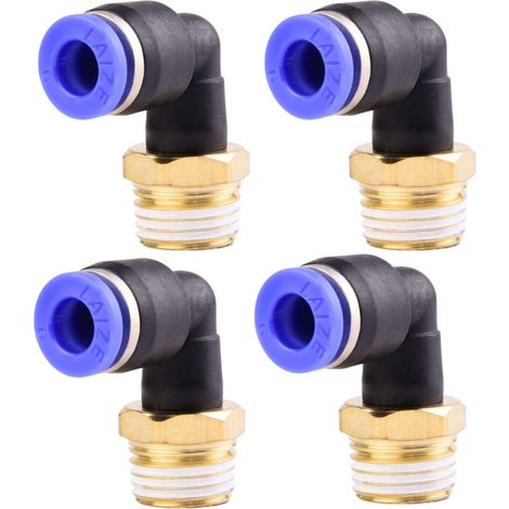 4 pièces 10 mm 1/2′′PT filetage extérieur droit Push to Connect Raccords de tube à emboîter pneumatique connecteur rapide PL PL6-1/4" (1/5)