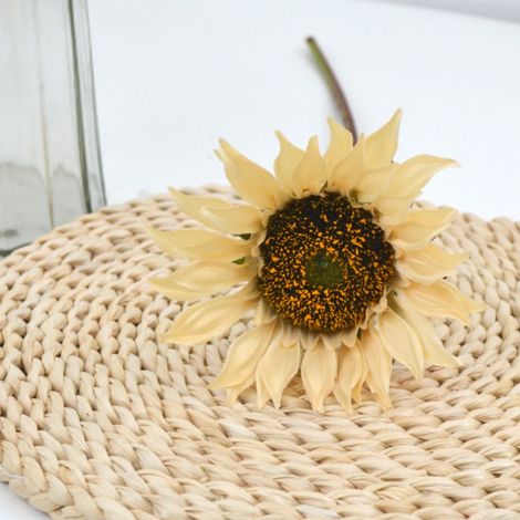 Tournesol Artificiel - Tige Longue Flexible avec Fils Métalliques - Pour Vase Haut - Décoration Intérieure Maison Mariage Fête Automne - 1 Pièce (1/5)