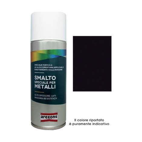 SMALTO SPRAY SPECIALE METALLO AREXONS - NERO INTENSO BRILLANTE RAL 9005 ML 400- 6 pezzi