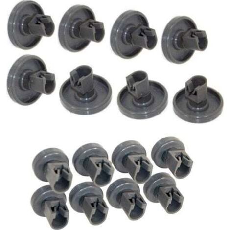 Roulettes Lave Vaisselle Electrolux Set Universel Complet de Roues pour Panier Supérieur et Inférieur Compatible avec Faure, Zanussi, AEG, Electrolux