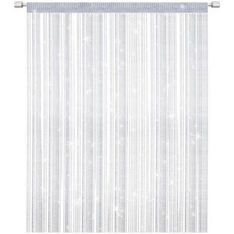 QORVA-Rideau de porte moustiquaire à fils, rideau de séparation élégant à pampilles pour la décoration intérieure,gris(100 x 200 cm) (1/4)