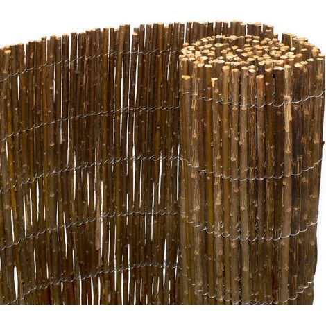 Balkon Sichtschutz Matte aus Weide - 250 x 75 cm - Holz Windschutz Zaun blickdicht und wetterfest