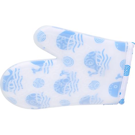 Gants de protection thermique épais en coton nordique avec silicone, résistants à la chaleur pour four micro-ondes et cuisine, lot de 2, taille unique. (1/5)