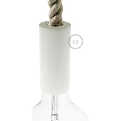 creative cables - Kit portalampada E27 in Legno per cordone 2XL - Bianco