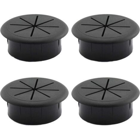 4 pièces Couvercle de Filetage de Câble Table Passe-cable passage Bureau Table Ronds Cache-cable Pour les meubles de bureau table bureau d'ordinateur noir (1/5)