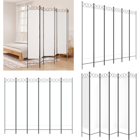 Cloison de séparation 6 panneaux Blanc 240x200 cm Tissu - séparateur de pièce - séparateurs de pièce - Home & Living (1/5)