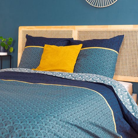 Parure de lit JADE pur coton Taie 63x63 cm 240x220 cm (1/5)