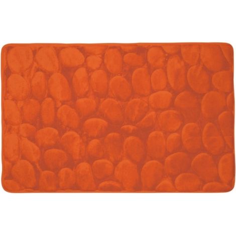 Alfombra de baño microfibra PEBBLE 40x60cm Naranja oscuro MSV (1/5)