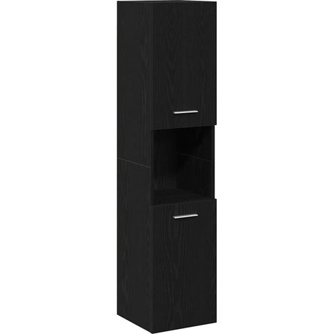 Maison Exclusive - Mobile da Bagno Rovere Nero 30 x 30 x 130 cm Legno multistrato