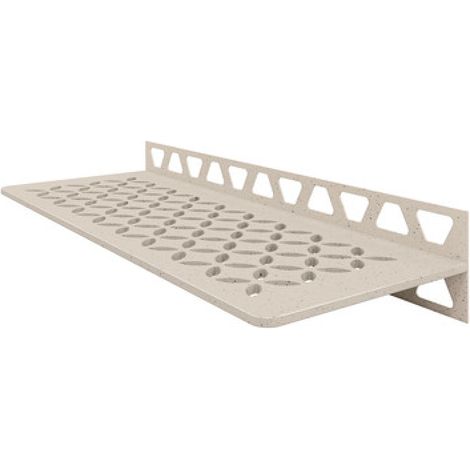 Schlüter-Systems Kg Deutschland – Tablette de douche FLORAL – Alu structuré ivoire – Installation sans perçage – Épaisseur 4 mm – Pour salle de bains et cuisine