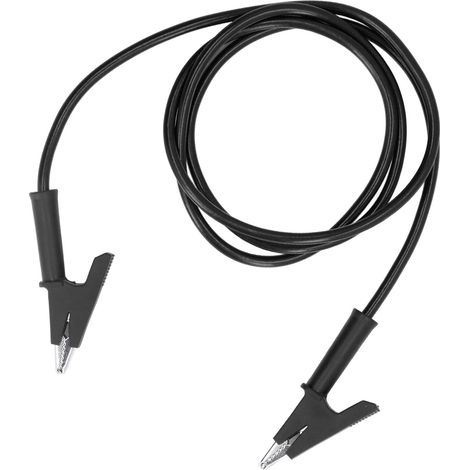 Câble de test à pinces crocodile double extrémité, ouverture 10mm, fil de mesure pour batterie véhicule, noir (1/5)