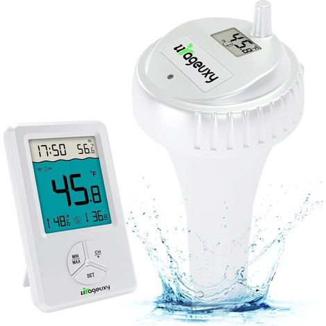 royaluxe -Thermomètre de piscine flottant facile à lire, thermomètre de piscine numérique étanche, thermomètre de température d'eau sans fil pour piscine, spa, jacuzzi, aquarium (1/5)