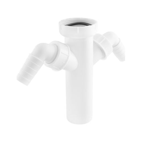 Raccord en PVC blanc de 1-1/2 po avec bride et écrou pivotant pour éviers (1/5)